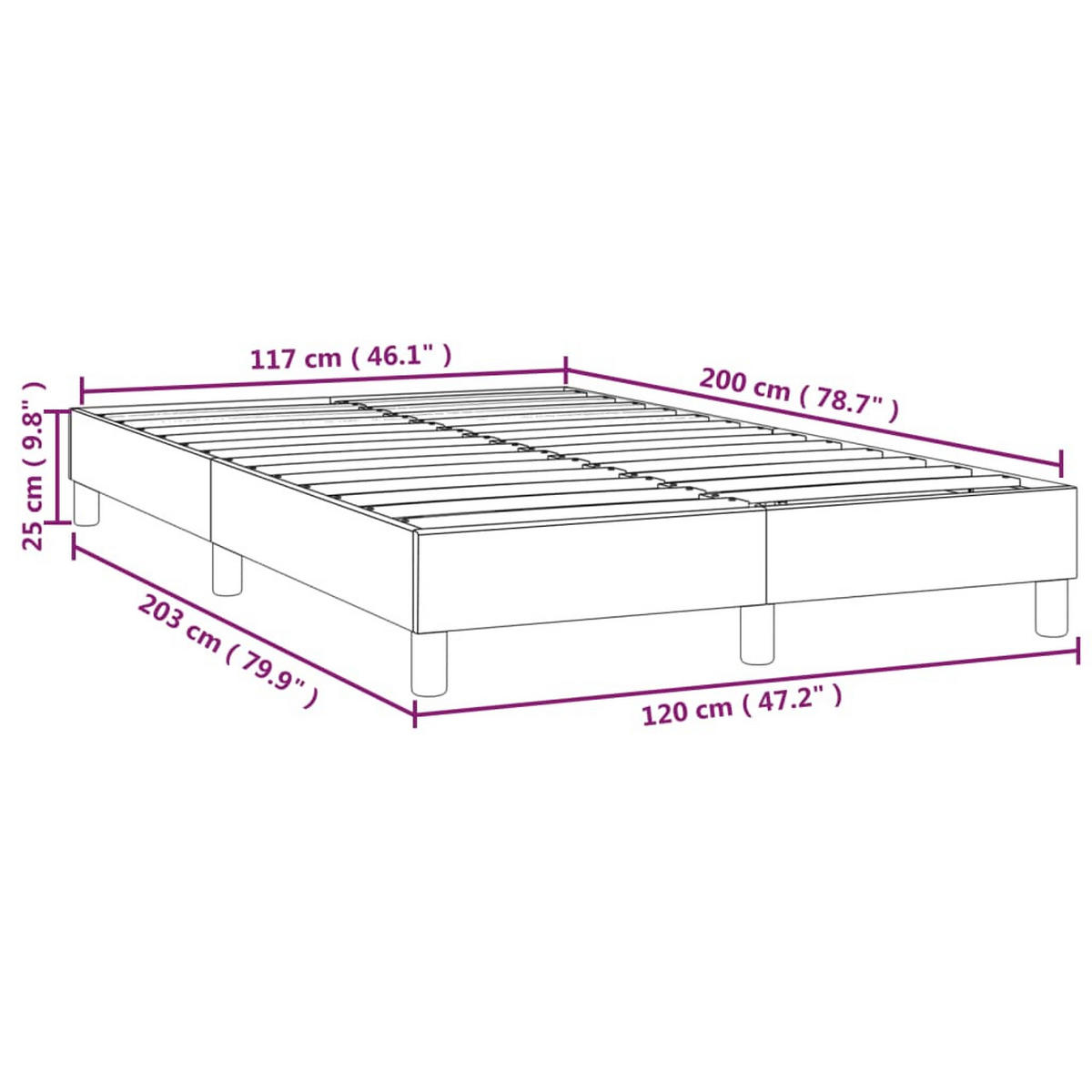 POLSTERBETT Quinn 120/203 cm - Grau, Holzwerkstoff (120/200cm) - Nettlife