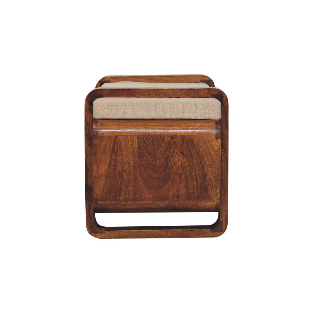 SITZBANK mit warmem Kastanien-Finish und offenem Stauraum - Braun, Holz (80/42/40cm) - Artisan Furniture