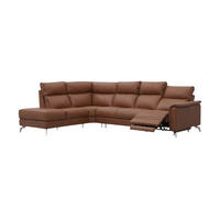 ECKSOFA Borea Echtleder mit 1 x Relaxfunktion Cognacbraun - Cognac, Leder/Metall (220/310cm)