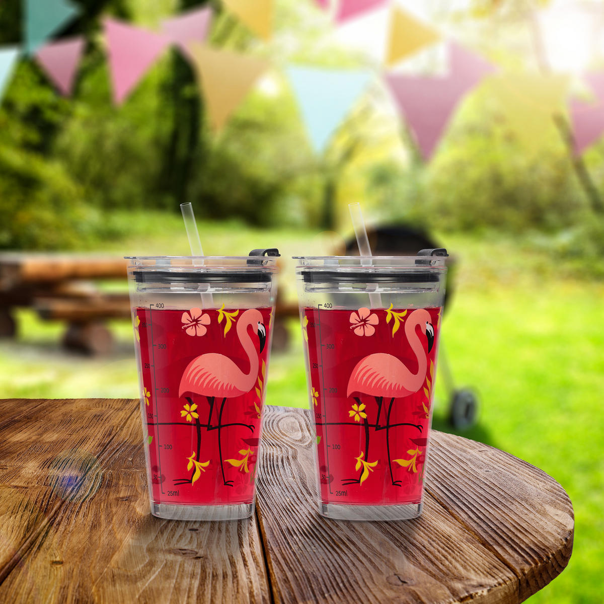 4XTRINKGLAS - Transparent, Glas/Kunststoff - Relaxdays