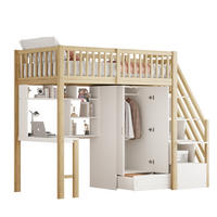 HOCHBETT 90/200 cm in Weiß & Natur mit Schubladen, Schrank, Regal und Tisch - Eichefarben/Weiß, Holz/Holzwerkstoff (90/200cm) - WISHDOR