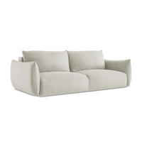 3-SITZER SOFA mit Schlaffunktion Strukturstoff Beige - Beige/Schwarz, Holzwerkstoff/Kunststoff (230/90/105cm) - LaMiaSofa