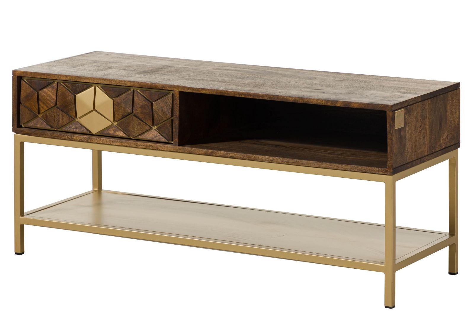 COUCHTISCH Mango 110x40x50 braun geölt DIAMOND #200 - Braun, Holz (110/40/50cm) - Massivmoebel24