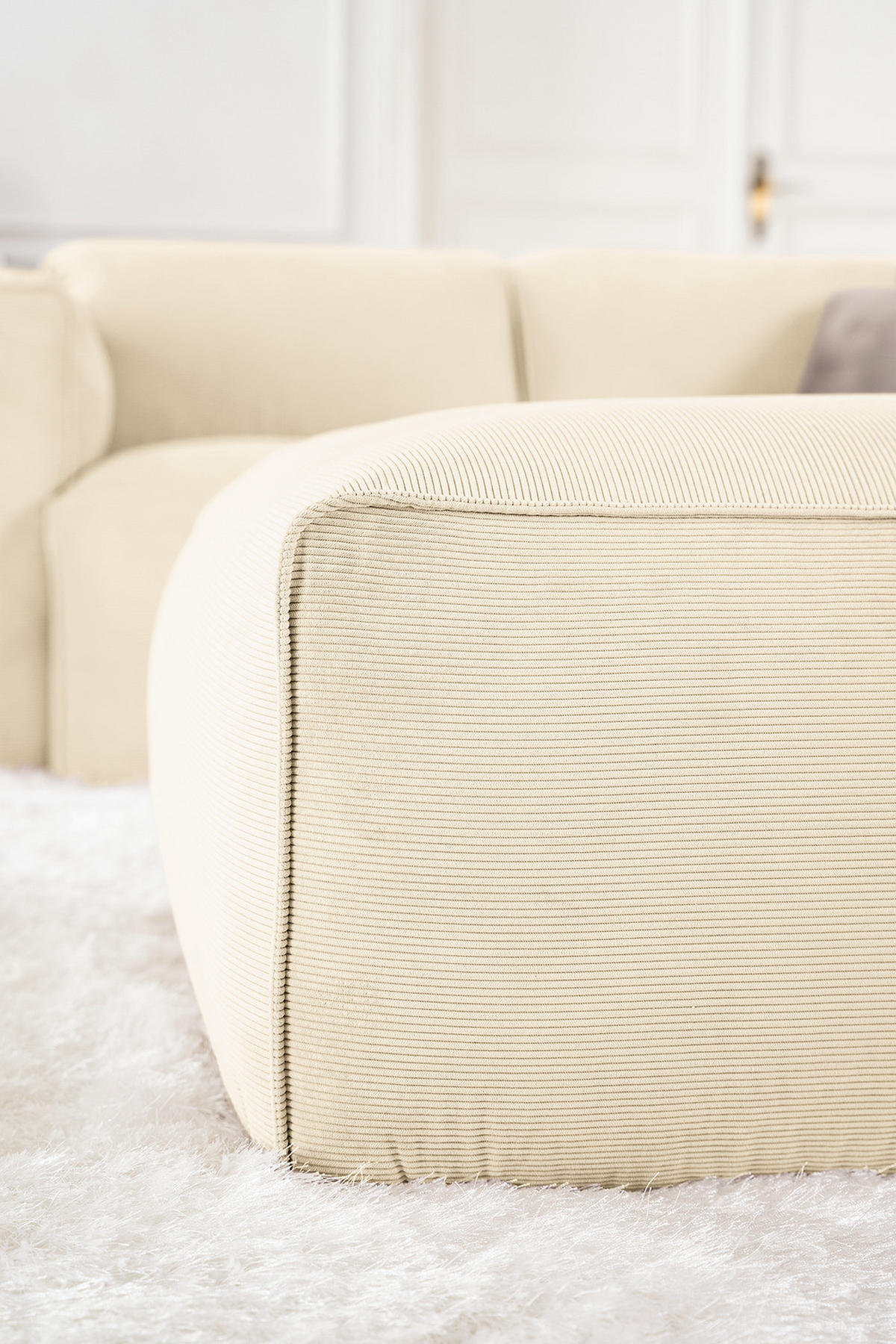 POLSTERHOCKER - Beige/Schwarz, Kunststoff/Textil (81/38/100cm) - home24