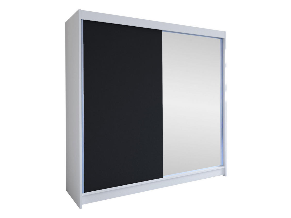SCHWEBETÜRENSCHRANK Talin I - Silberfarben/Multicolor, Holzwerkstoff/Metall (180/215/58cm) - MIRJAN24