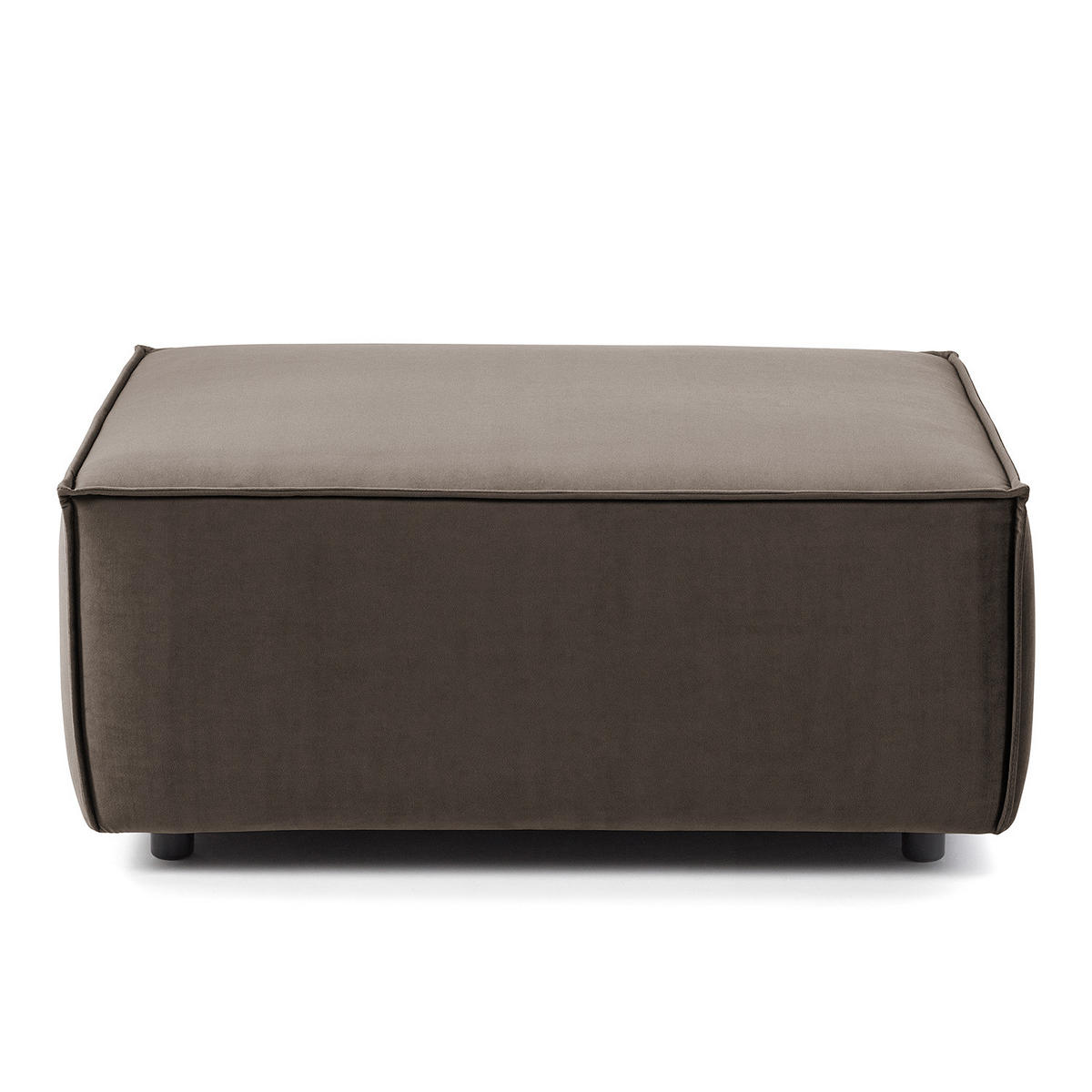 POLSTERHOCKER rechteckig - Taupe/Schwarz, Kunststoff/Textil (97/40/79cm) - home24