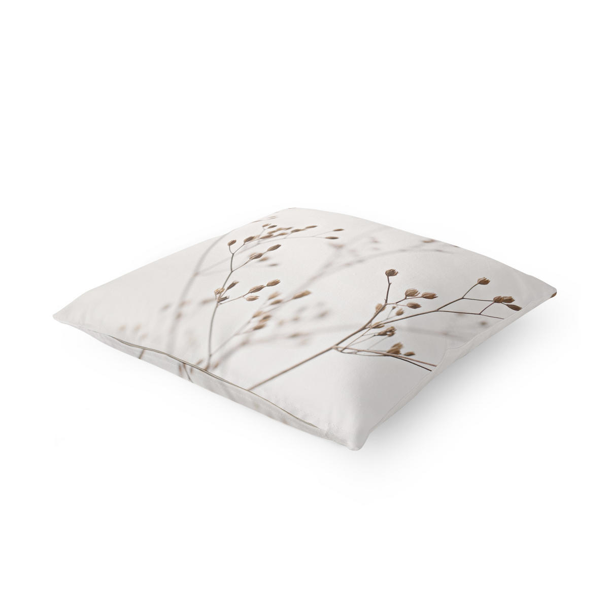 KISSENBEZUG Zarte Knospen am Wildblumenzweig 40/40 cm - Eichefarben, Textil (40/40cm) - Bilderwelten