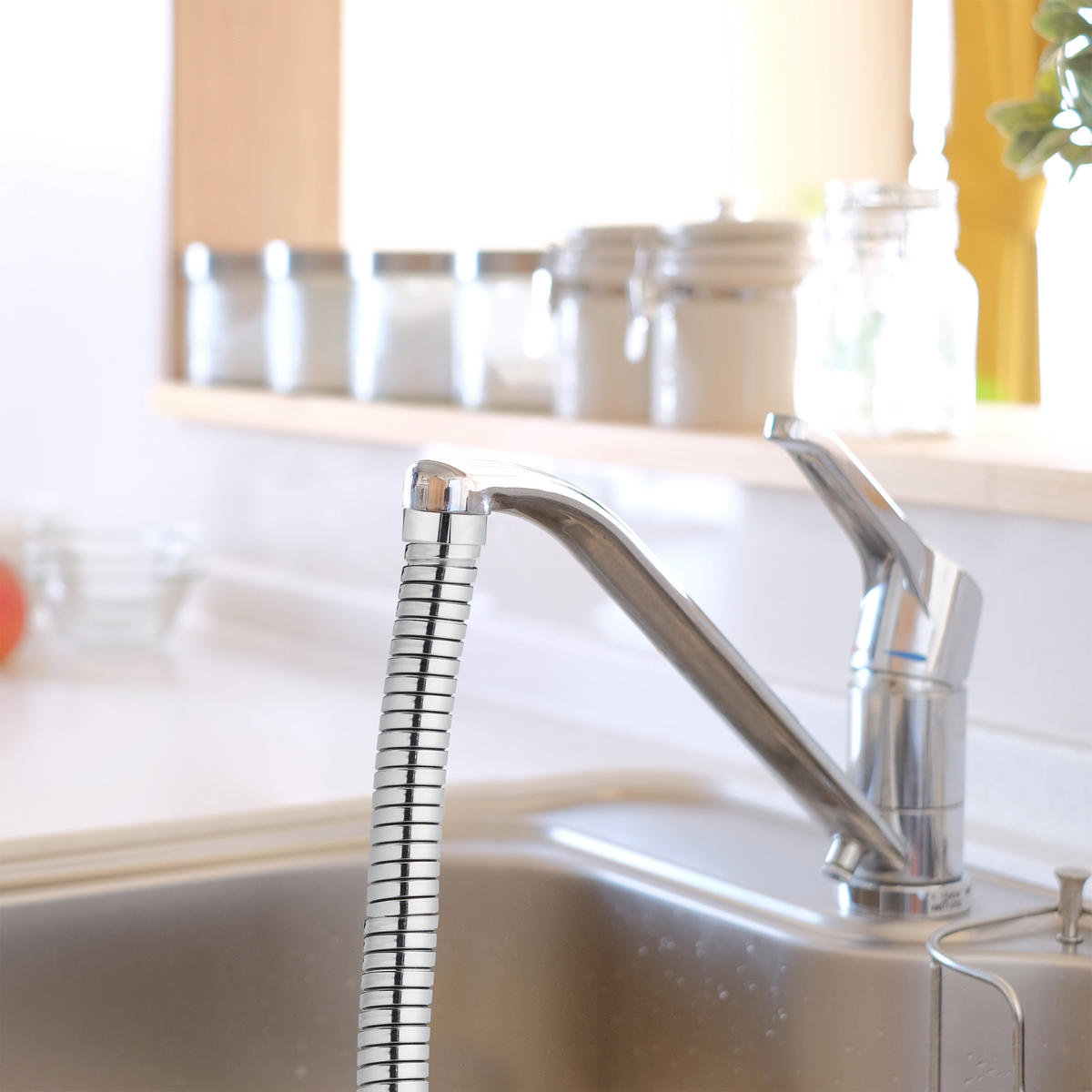 ROZŠÍRENIE kohútika - strieborná, kov/plast (3.5/30/3.5cm) - Relaxdays