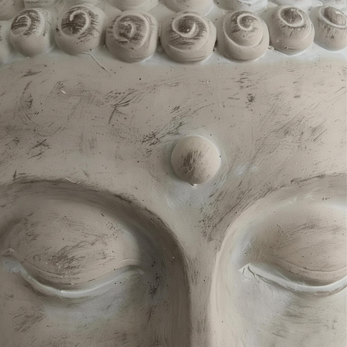 BUDDHA-KOPF - Beige, Kunststoff (45/78/39cm) - Relaxdays