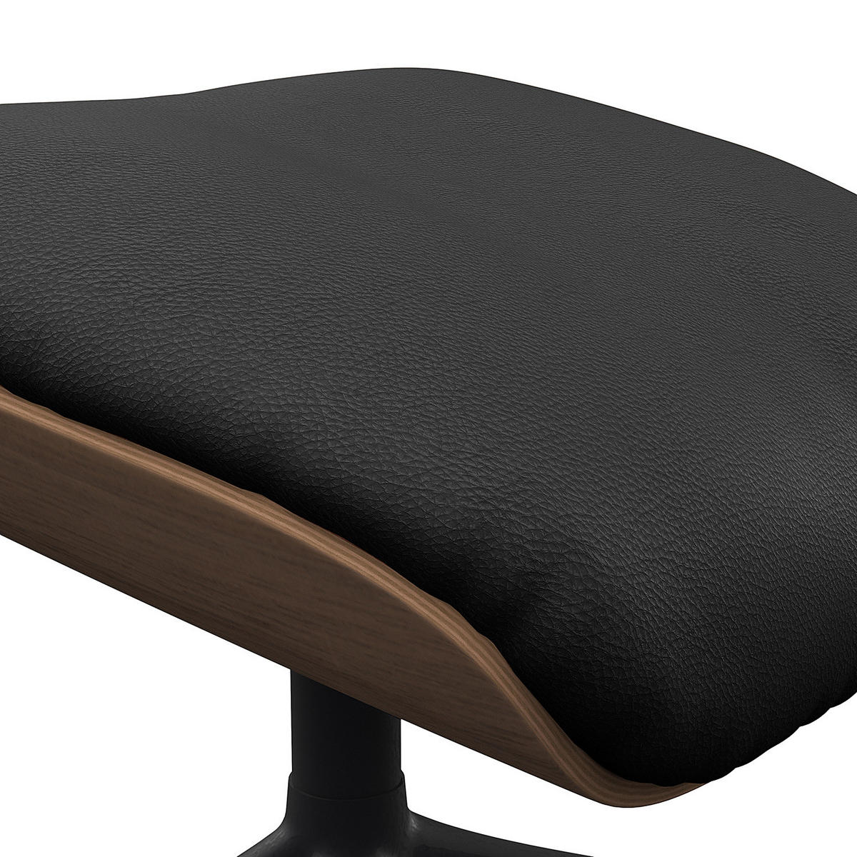 POLSTERHOCKER - Echtleder - Schwarz, Leder/Metall (49/39/44cm) - home24