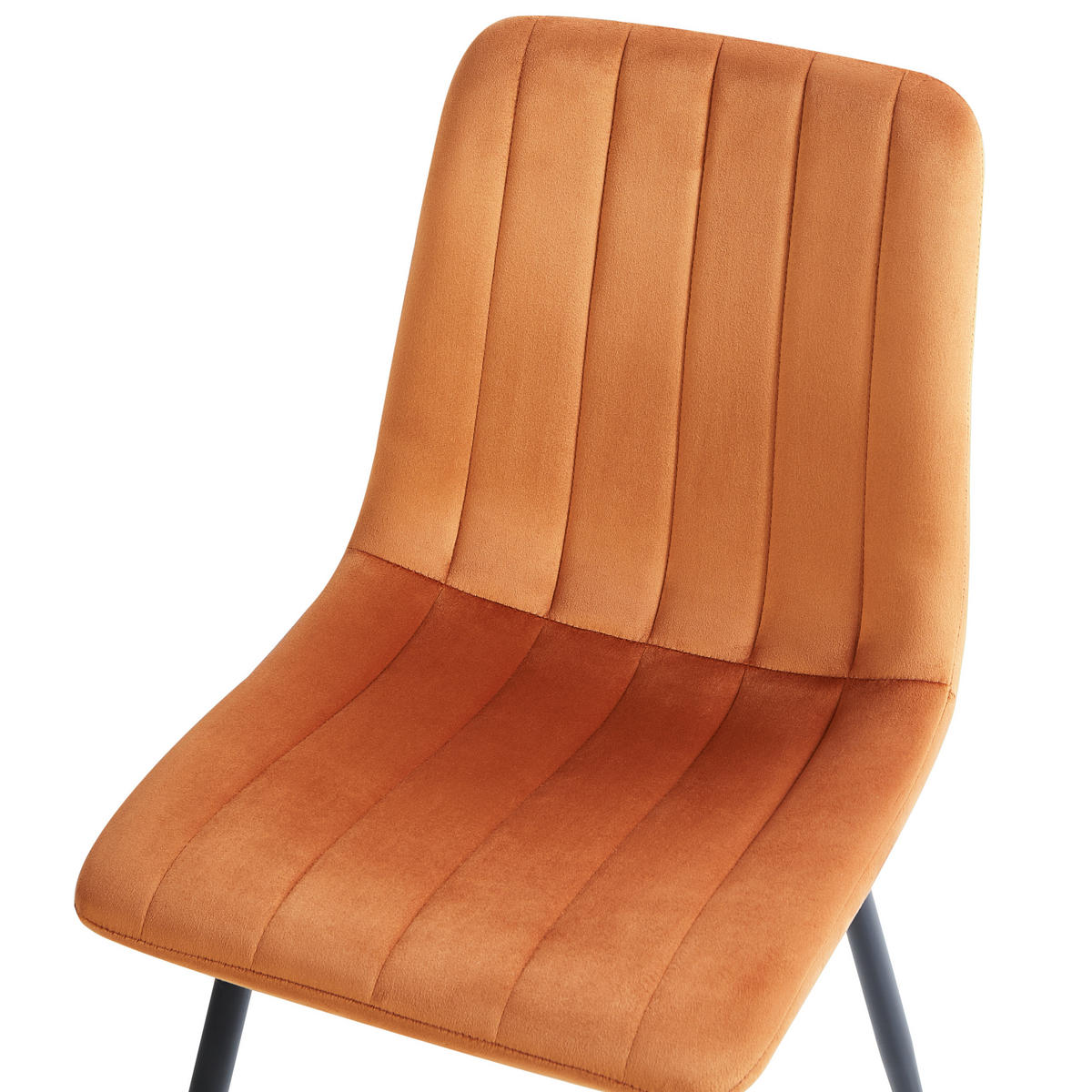 ESSZIMMERSTUHL 4er-Set Samtstoff Orange Kalispell - Orange, Textil (45/88/62cm) - Beliani