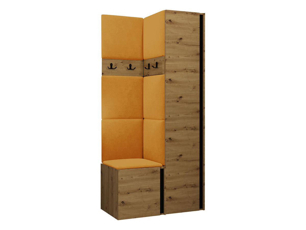 GARDEROBEN-SET Orion XXIV - Eiche Artisan/Orange, Holzwerkstoff/Kunststoff (82/186/46cm) - MIRJAN24