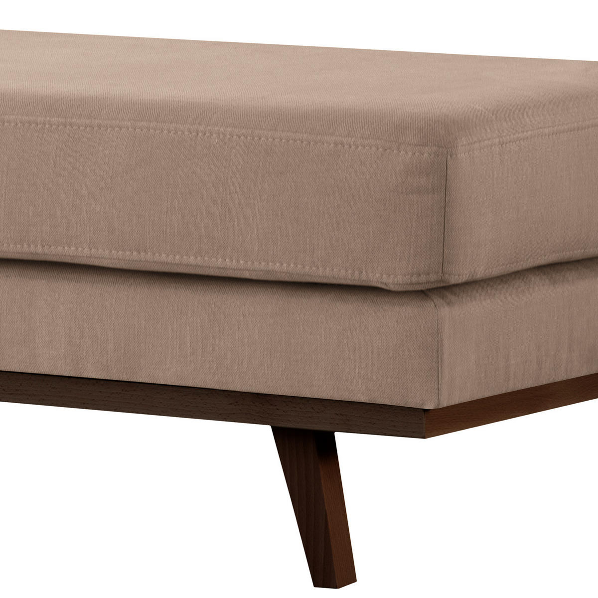 HOCKERBANK - Taupe/Buchefarben, Buchenholz/Textil (180/43/81cm) - home24