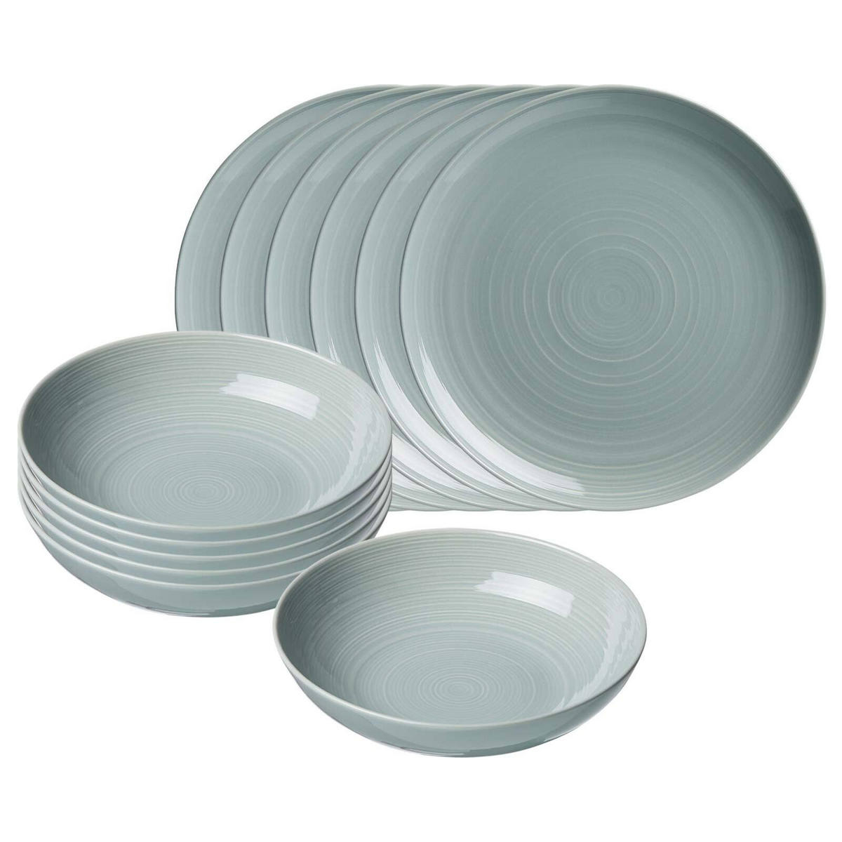 TAFELSERVICE Suomi Blau 12er Set - Blau, Keramik (1/1/1cm) - Ritzenhoff Breker