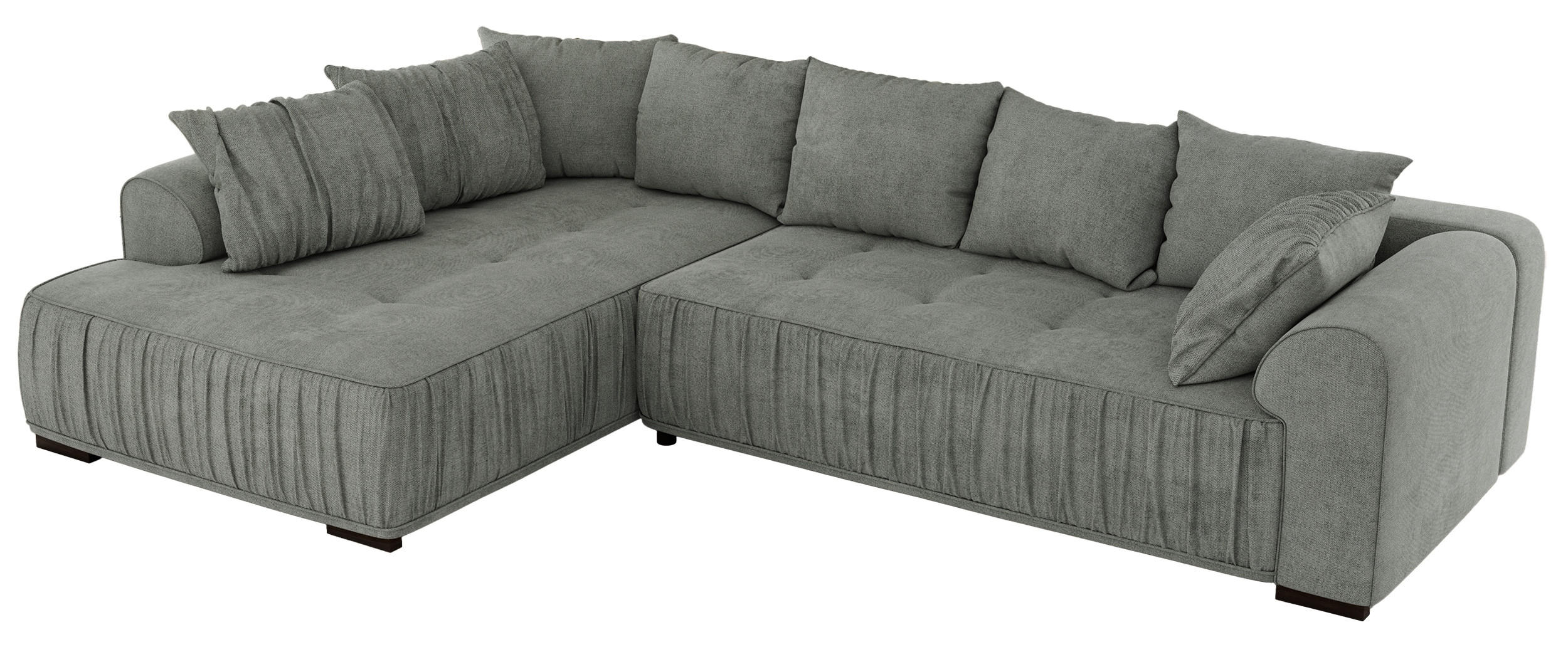 ECKSOFA ORTA Grau Stukture - Links - Schwarz/Grau, Textil (325/200cm) - MKS