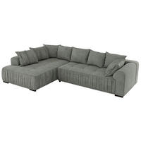 ECKSOFA ORTA Grau Stukture - Links - Schwarz/Grau, Textil (325/200cm) - MKS
