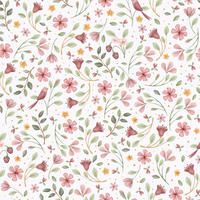 VLIESTAPETE Blumenzauber Rosé - Multicolor, Papier/Kunststoff (52/1000cm) - Little Dutch