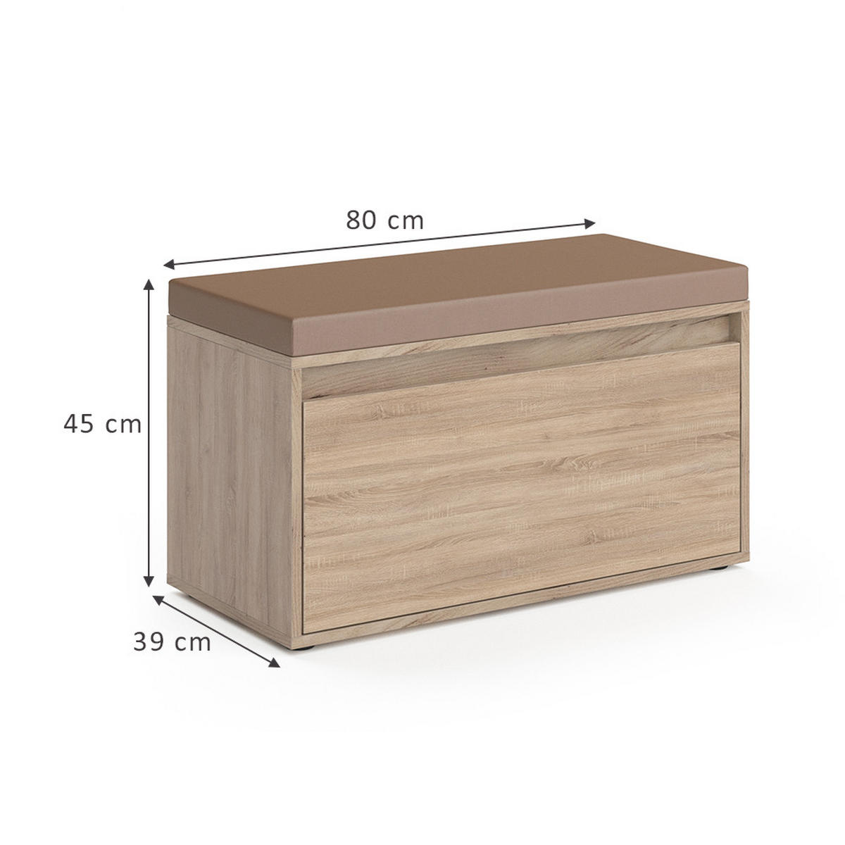 BOTNÍK S LAVICÍ Iker Sonoma - Sonoma dub, kompozitní dřevo (80/45/39cm) - Vicco