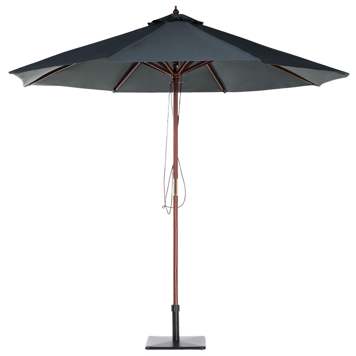 SONNENSCHIRM 270 cm dunkelgrau Toscana - Dunkelgrau/Dunkelbraun, Textil (270/270cm) - Beliani