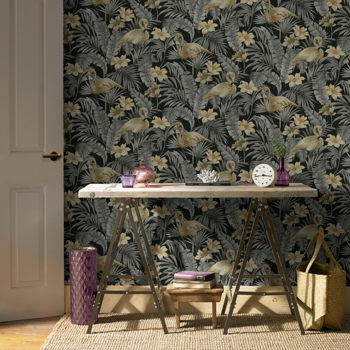 VLIESTAPETE Flamingo - Multicolor, Papier/Kunststoff (52/1000cm) - Superfresco Easy