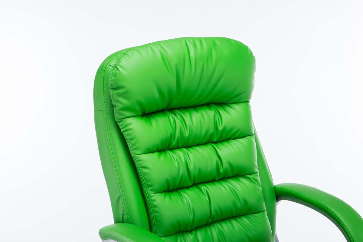 CHEFSESSEL Lederlook grün - Chromfarben/Grün, Textil/Metall (68/116/77cm) - CLP