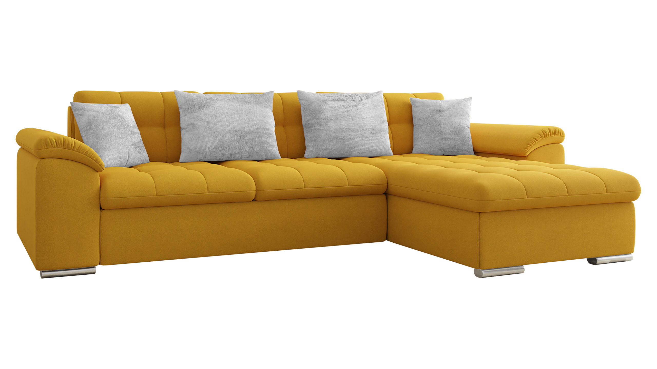 ECKSOFA Diana Premium, Seite: Rechts - Gelb, Holz/Textil (280/160cm) - MIRJAN24