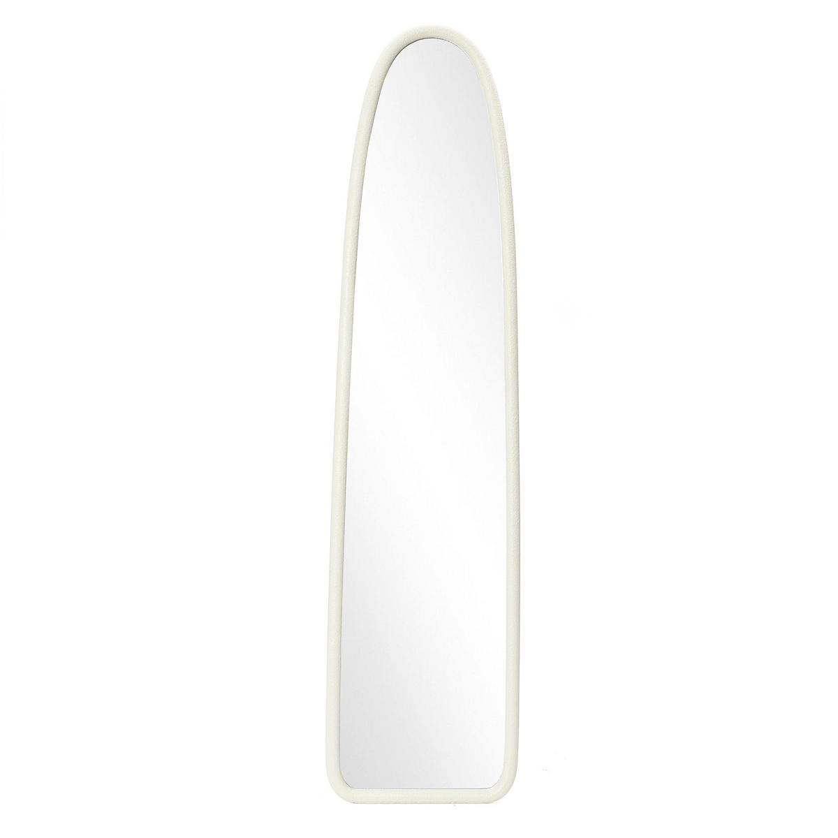 VOLLKÖRPER-SPIEGEL, 175x43 cm, eleganter gebogener Rahmen - Weiß, Glas (49/175/6cm) - Hometopia