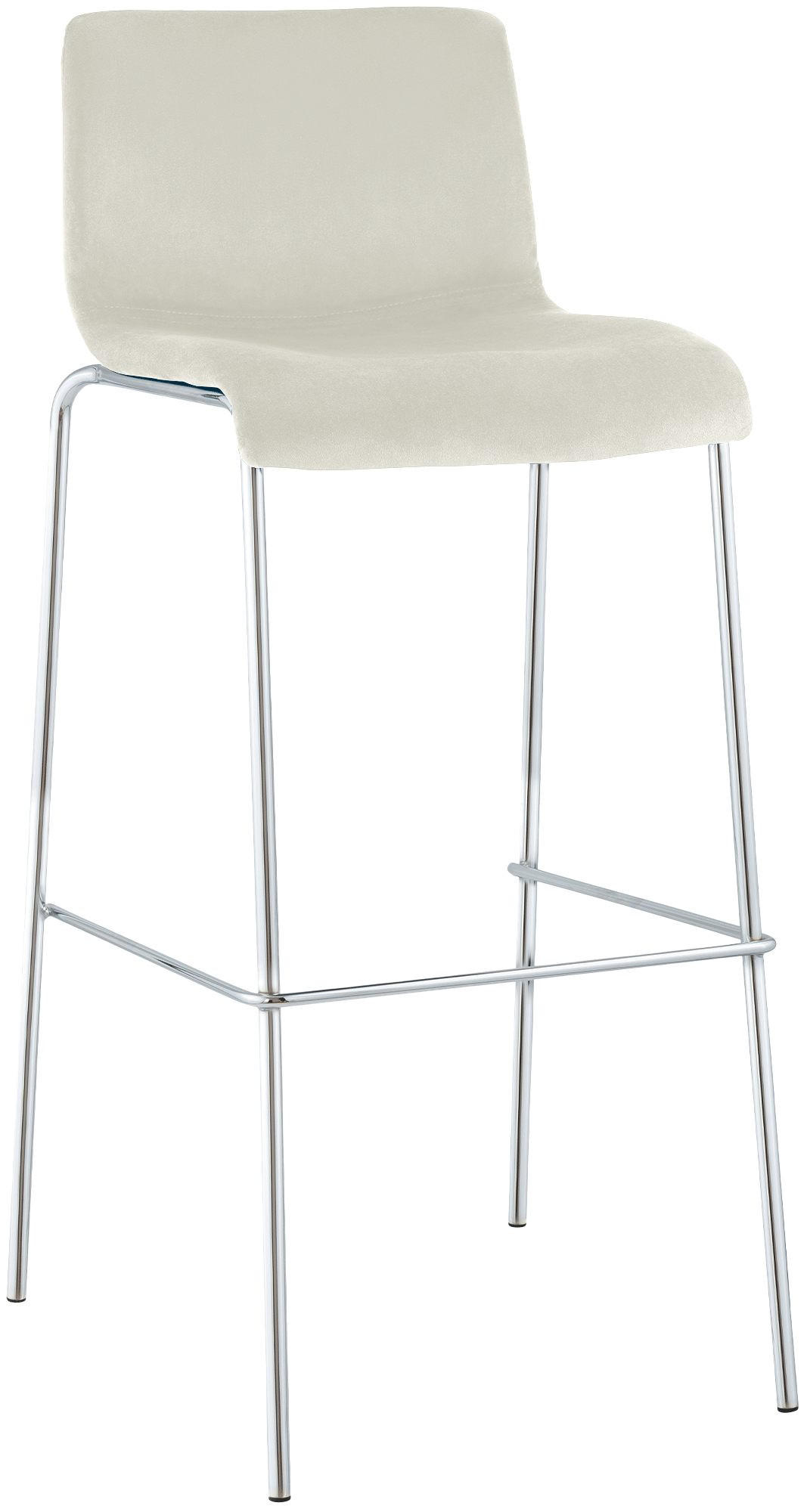 BARHOCKER Samt Creme - Chromfarben/Creme, Textil/Metall (43/100/48cm) - CLP