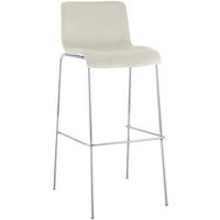 BARHOCKER Samt Creme - Chromfarben/Creme, Textil/Metall (43/100/48cm) - CLP