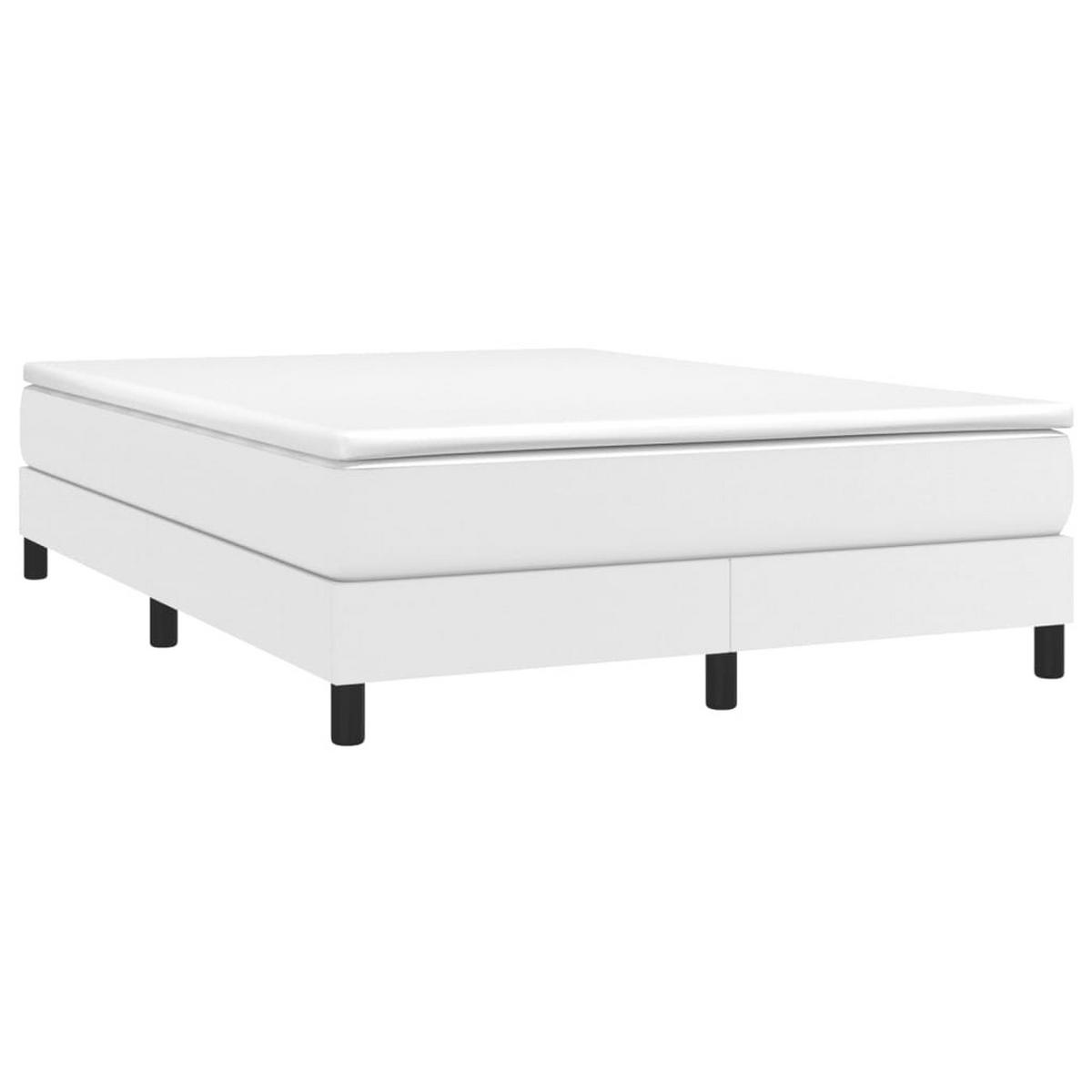 BETTGESTELL Weiss 140/200 Cm Kunstleder - Weiß, Holzwerkstoff (140/200cm) - vidaXL