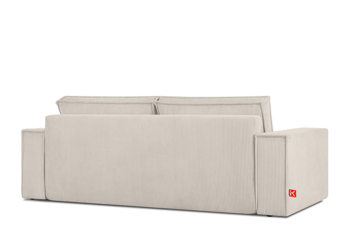 3-SITZER-SCHLAFSOFA NAPI in Pet Friendly Cord-Stoff, cremig - Creme/Schwarz, Textil (244/89/101cm) - KONSIMO®