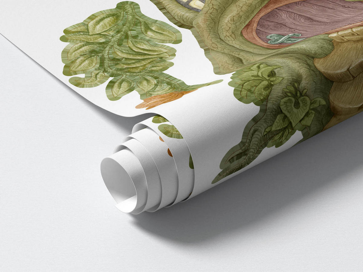 WANDAUFKLEBER 100x104cm - Feenwald - Multicolor, Kunststoff (100/104/0.1cm) - Wallfluent