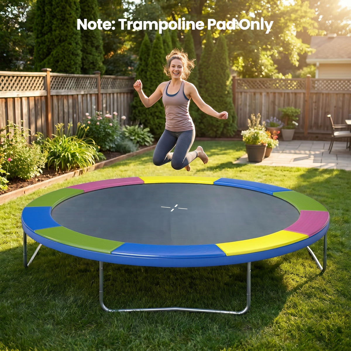 KRYCÍ plachta na trampolínu Ø 305 cm Ochrana okrajů trampolíny s UV ochranou, barevná - různobarevná, plast (305/305cm) - SPORTNOW