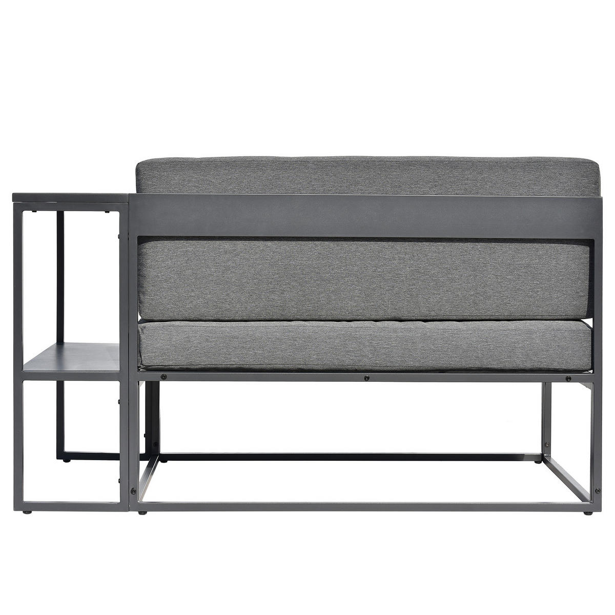 BALKONSOFA - Stahl / Webstoff - Grau - Grau, Textil/Metall (137/75/70cm) - home24