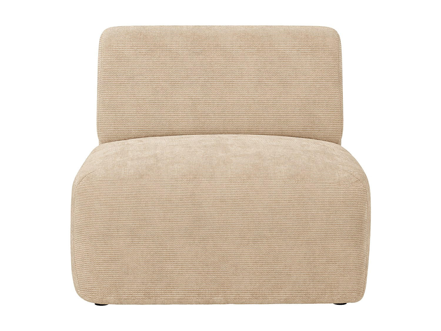 SESSEL mit gerader Rückenlehne - 1 Person - samt - beige Pogni - Beige, Textil (75/73/97cm) - Vente-Unique
