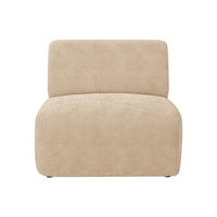 SESSEL mit gerader Rückenlehne - 1 Person - samt - beige Pogni - Beige, Textil (75/73/97cm) - Vente-Unique
