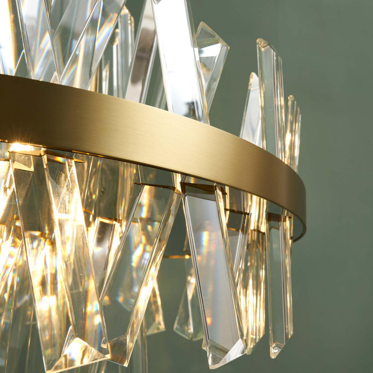 HÄNGELEUCHTE Ariella, Transparent und goldfarben, 53cm - Transparent, Glas (53/50/53cm) - KOSILUM