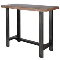 BARTISCH - Akazie massiv / Eisen - Anthrazit/Akaziefarben, Holz/Metall (55/120/105cm) - home24