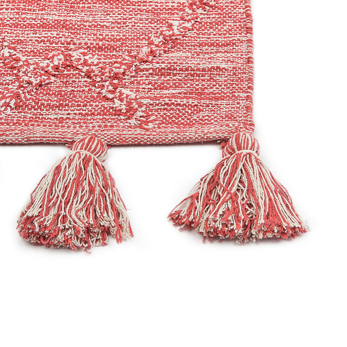 KURZFLOR-TEPPICH Nigde 230/160 cm - Rot, Textil (160/230cm) - Beliani