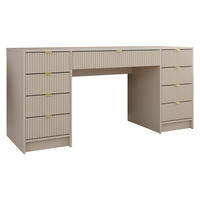SCHREIBTISCH Tireno Bis - Sandfarben/Goldfarben, Holzwerkstoff/Metall (55/154/76cm) - MIRJAN24