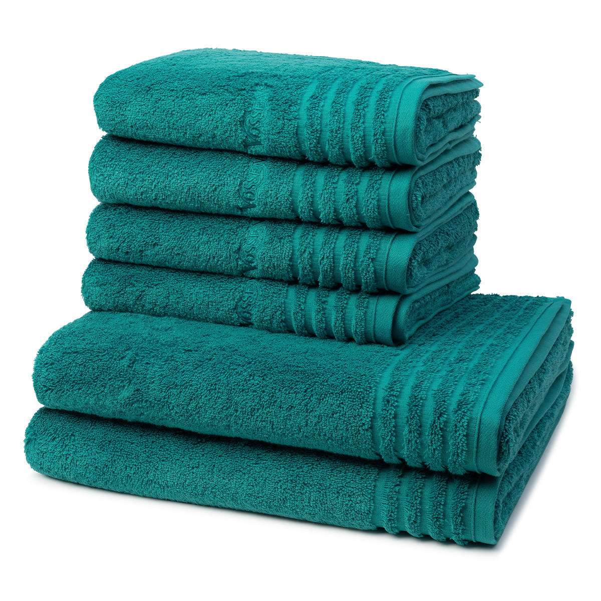 FROTTIERSET Vienna Style Supersoft 6-teilig - Pastellblau, Textil (50/100cm) - Vossen