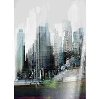 FOTOTAPETE Stadtbild 184 x 254 cm - Grau, Papier (184/254cm) - Sanders & Sanders