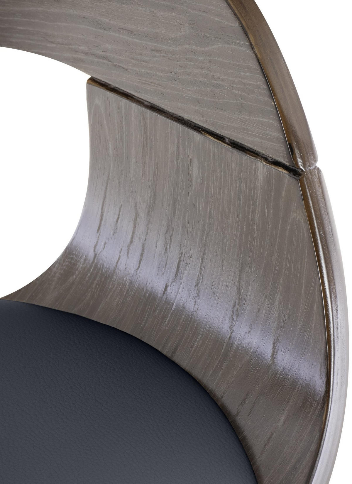 BARHOCKER Kingston 88-102 cm schwarz/grau - Schwarz/Grau, Leder (50/88/48cm) - furnicato