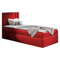 BOXBETT Carmen Mini, Seite zum Öffnen des Bettkastens: Links - Rot, Holz (90/200cm) - MIRJAN24