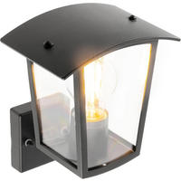 AUSSENWANDLEUCHTEE Schwarz E27 Klar Diffusor IP44 Auf - Schwarz, Metall (17/22/17cm) - CGC Europe