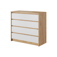 KOMMODE CELEO 93/90/40 cm mit 4 Schubladen Orange - Weiß/Orange, Holzwerkstoff (93/90/40cm) - MASSENO