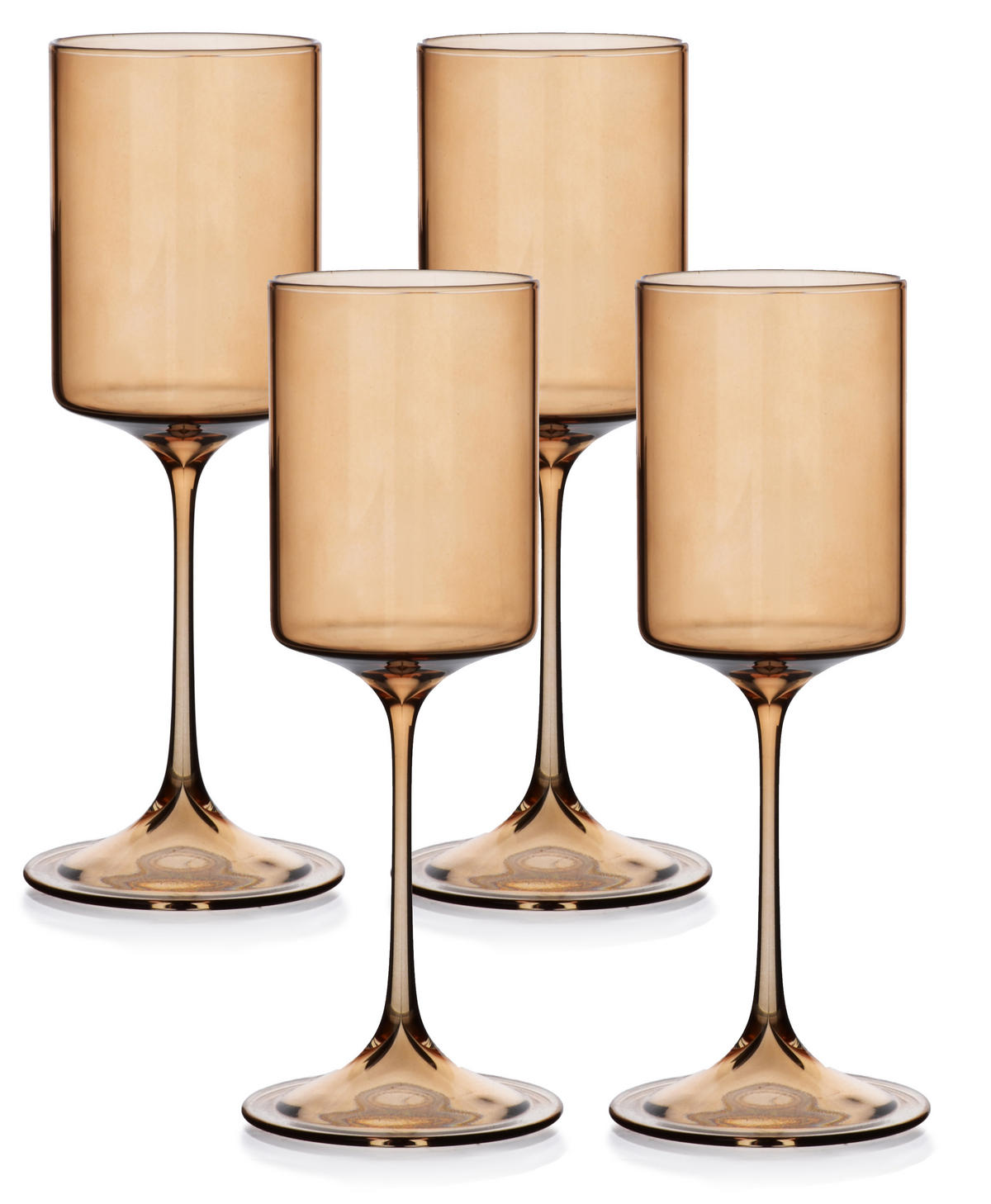 GLÄSER Romane 4er Set Honig 7x7x22 cm Glas - Honig, Glas - Mondex