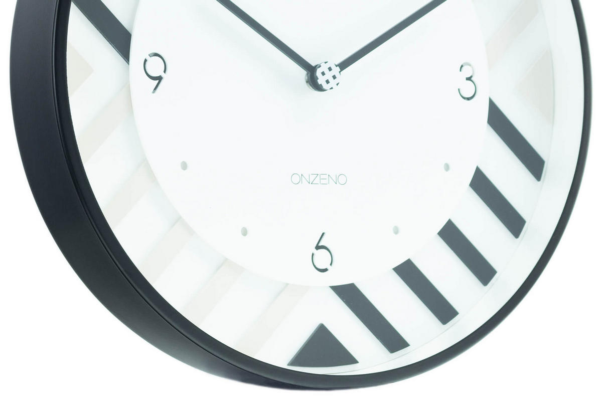 WANDUHR Design Weiß 30/30 cm - Weiß, Glas/Holzwerkstoff (1.08/30/5cm) - ONZENO