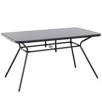 GARTENTISCH Stahl schwarz 140/80 cm Livo - Schwarz, Metall (140/80/73cm) - Beliani