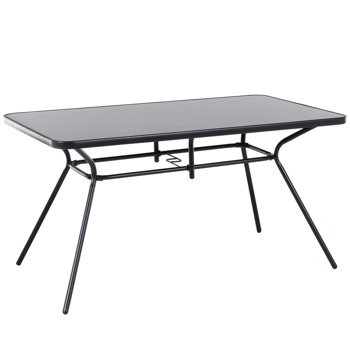 GARTENTISCH Stahl schwarz 140/80 cm Livo - Schwarz, Metall (140/80/73cm) - Beliani